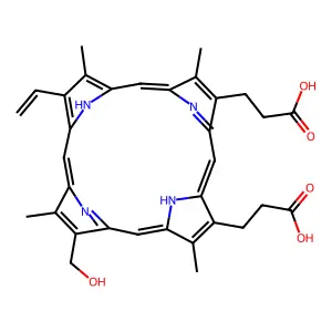 Deuteroporphyrin IX 2-vinyl, 4-hydroxymethyl structure