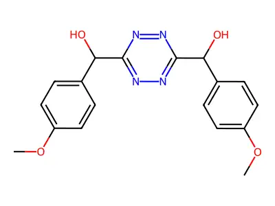 [6-[hydroxy-(4-methoxyphenyl)methyl]-1,2,4,5-tetrazin-3-yl]-(4-methoxyphenyl)methanol structure