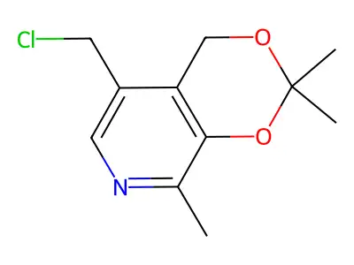 5-(Chloromethyl)-2,2,8-trimethyl-4H-(1,3)dioxino(4,5-c)pyridine structure