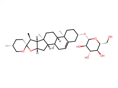(25R)-3-(beta-D-Glucopyranosyloxy)spirosta-5-ene structure