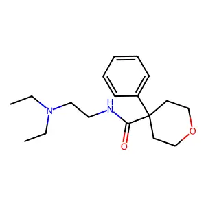 N-[2-(diethylamino)ethyl]-4-phenyltetrahydro-2H-pyran-4-carboxamide structure