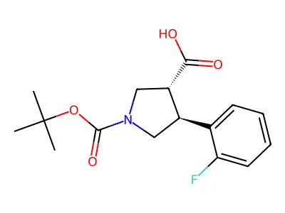Trans-1-Boc-4-(2-fluorophenyl)pyrrolidine-3-carboxylic acid structure