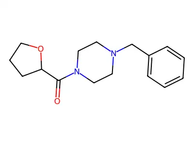 Piperazine, 1-(phenylmethyl)-4-[(tetrahydro-2-furanyl)carbonyl]- structure