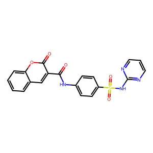 2-oxo-N-[4-(pyrimidin-2-ylsulfamoyl)phenyl]-2H-chromene-3-carboxamide structure