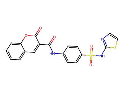 2-oxo-N-[4-(1,3-thiazol-2-ylsulfamoyl)phenyl]-2H-chromene-3-carboxamide structure