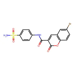 6-bromo-2-oxo-N-(4-sulfamoylphenyl)-2H-chromene-3-carboxamide structure