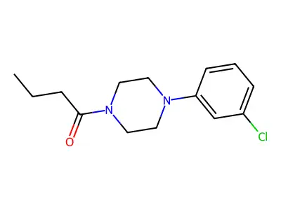 Piperazine, 1-(3-chlorophenyl)-4-(1-oxobutyl)- structure