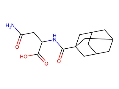 2-[(1-Adamantylcarbonyl)amino]-4-amino-4-oxobutanoic acid structure