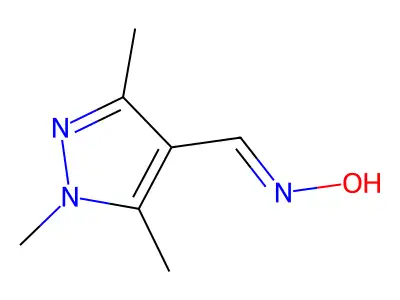 (E)-1,3,5-trimethyl-1H-pyrazole-4-carbaldehyde oxime structure