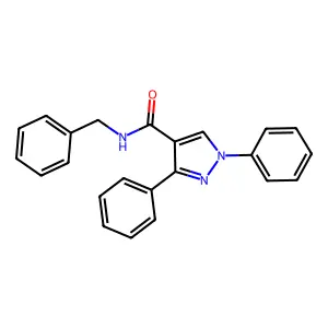 1H-Pyrazole-4-carboxamide, 1,3-diphenyl-N-(phenylmethyl)- structure