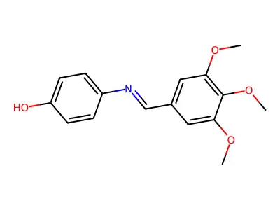 4-Hydroxy-N-(3,4,5-trimethoxybenzylidene)aniline structure