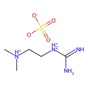 Guanidine, 1-(2-(dimethylamino)ethyl)-, sulfate, hydrate structure