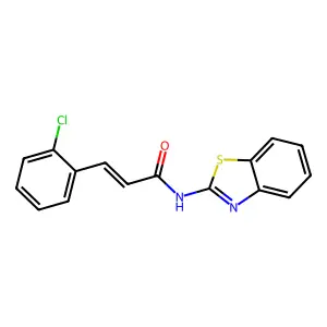 (E)-N-(1,3-benzothiazol-2-yl)-3-(2-chlorophenyl)prop-2-enamide structure