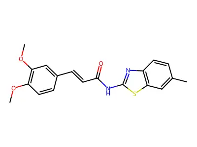(E)-3-(3,4-dimethoxyphenyl)-N-(6-methyl-1,3-benzothiazol-2-yl)prop-2-enamide structure