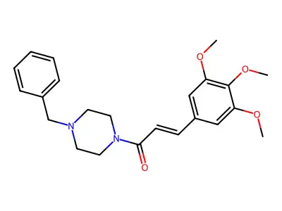 (E)-1-(4-benzylpiperazin-1-yl)-3-(3,4,5-trimethoxyphenyl)prop-2-en-1-one structure