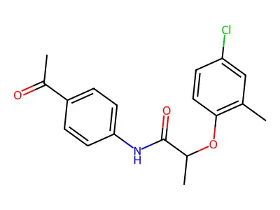 N-(4-acetylphenyl)-2-(4-chloro-2-methylphenoxy)propanamide structure