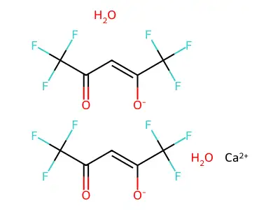Calcium;1,1,1,5,5,5-hexafluoro-4-oxopent-2-en-2-olate;dihydrate structure