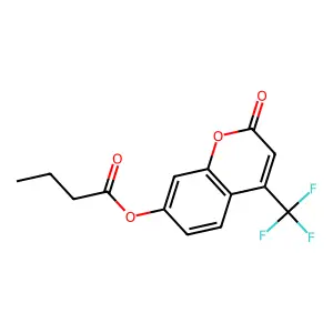 4-(Trifluoromethyl)umbelliferyl butyrate structure
