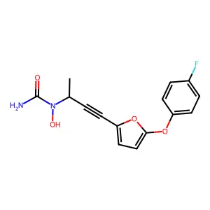 N-(3-(5-(4-Fluorophenoxy)-2-furanyl)-1-methyl-2-propyn-1-yl)-N-hydroxyurea structure