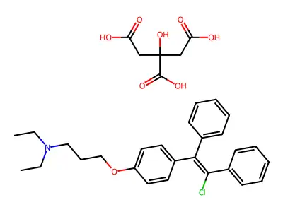 3-[4-(2-chloro-1,2-diphenyl-ethenyl)phenoxy]-N,N-diethyl-propan-1-amine structure