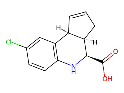 (3aR,4S,9bS)-8-chloro-3a,4,5,9b-tetrahydro-3H-cyclopenta[c]quinoline-4-carboxylic acid structure
