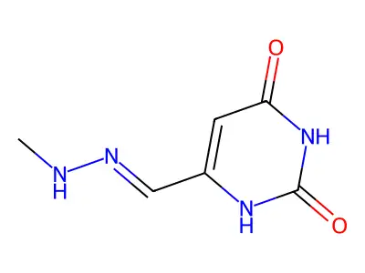 6-[(Z)-(methylhydrazinylidene)methyl]-1H-pyrimidine-2,4-dione structure