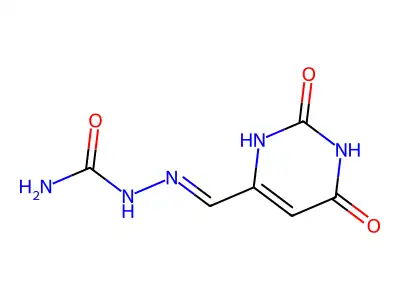 Hydrazinecarboxamide,2-[(1,2,3,6-tetrahydro-2,6-dioxo-4-pyrimidinyl)methylene]- structure