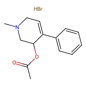 1-Methyl-4-phenyl-1,2,3,6-tetrahydropyridin-3-yl acetate--hydrogen bromide (1/1) structure