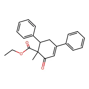 Ethyl 1-methyl-2-oxo-4,6-diphenylcyclohex-3-ene-1-carboxylate structure