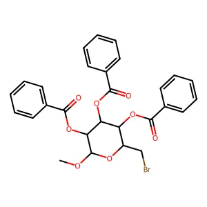[4,5-Dibenzoyloxy-2-(bromomethyl)-6-methoxyoxan-3-yl] benzoate structure