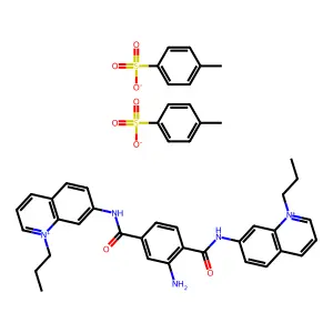 Quinolinium, 6,6'-((2-aminoterephthaloyl)diimino)bis(1-propyl-, di-p-toluenesulfonate structure