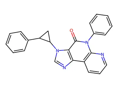 3,5-Dihydro-5-phenyl-3-(2-phenylcyclopropyl)-4H-imidazo(4,5-c)(1,8)naphthyridin-4-one structure