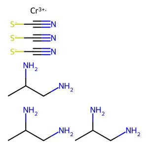 Chromium, tris(ethylenediamine)-trithiocyanate structure
