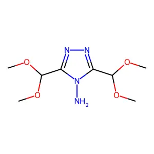 4H-1,2,4-triazol-4-amine, 3,5-bis(dimethoxymethyl)- structure