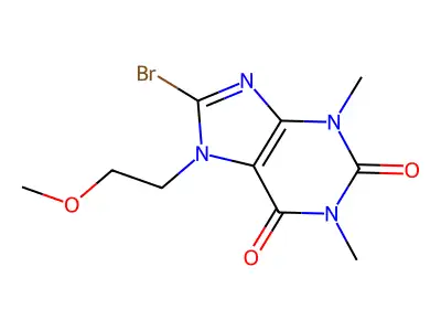 8-Bromo-7-(2-methoxyethyl)-1,3-dimethylpurine-2,6-dione structure