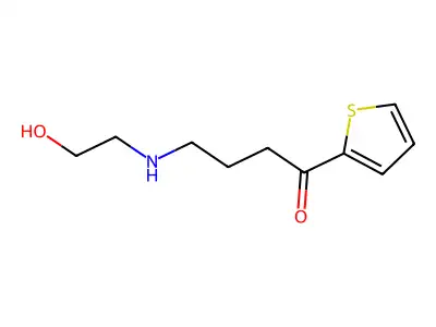 1-Butanone, 4-((2-hydroxyethyl)amino)-1-(2-thienyl)- structure