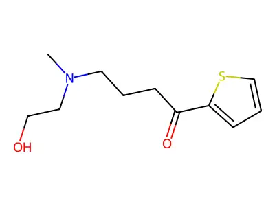 1-Butanone, 4-((2-hydroxyethyl)methylamino)-1-(2-thienyl)- structure