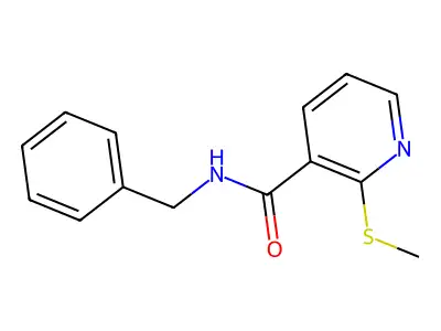 N-benzyl-2-(methylsulfanyl)pyridine-3-carboxamide structure