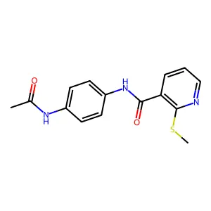 N-(4-acetamidophenyl)-2-(methylsulfanyl)pyridine-3-carboxamide structure
