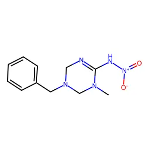 1,4,5,6-Tetrahydro-1-methyl-N-nitro-5-(phenylmethyl)-1,3,5-triazin-2-amine structure