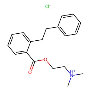 2-(Dimethylamino)ethyl 2-(2-phenylethyl)benzoate--hydrogen chloride (1/1) structure
