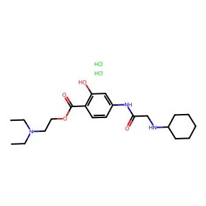 Salicylic acid, 4-(2-(cyclohexylamino)acetamido)-, 2-diethylaminoethyl ester, dihydrochloride structure