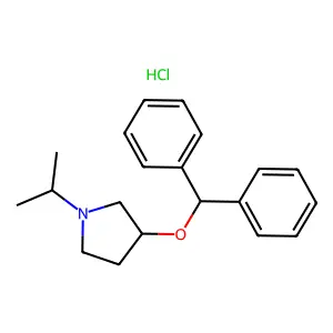 3-(Diphenylmethoxy)-1-(propan-2-yl)pyrrolidine--hydrogen chloride (1/1) structure