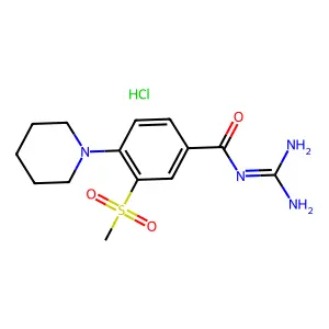 3-Methylsulfonyl-4-piperidinobenzoyl guanidine structure