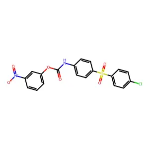 Carbanilic acid, p-((p-chlorophenyl)sulfonyl)-, m-nitrophenyl ester structure