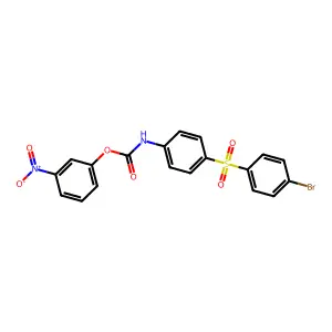 Carbanilic acid, p-((p-bromophenyl)sulfonyl)-, m-nitrophenyl ester structure