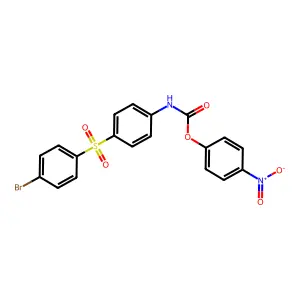 Carbanilic acid, p-((p-bromophenyl)sulfonyl)-, p-nitrophenyl ester structure