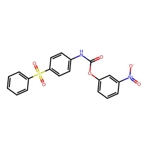 Carbanilic acid, p-(phenylsulfonyl)-, m-nitrophenyl ester structure