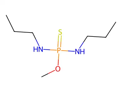 Phosphorodiamidothioic acid, N,N'-dipropyl-, O-methyl ester structure