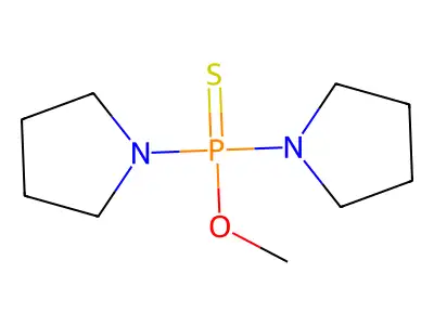 Phosphinothioic acid, di-1-pyrrolidinyl-, O-methyl ester structure